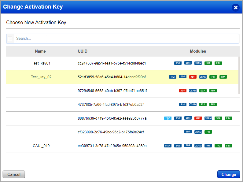 Change Activation Key change-activation-key