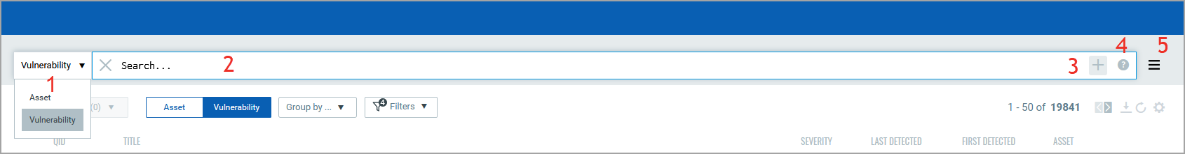 The various user interface elements of a QQL query.