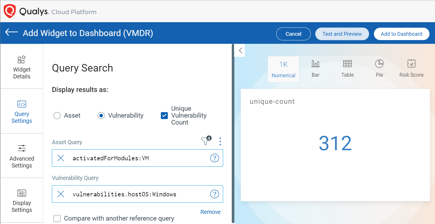 Example of Unique Vulnerability Count